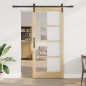 vidaXL Porta Scorrevole con Set Hardware 'ORKDAL'Legno Massello e Vetro