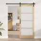 vidaXL Porta Scorrevole con Set Hardware 'ORKDAL'Legno Massello e Vetro