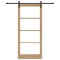 vidaXL Porta Scorrevole con Set Hardware 'ORKDAL'Legno Massello e Vetro
