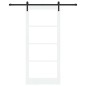 vidaXL Porta Scorrevole con Set di Ferramenta 'ORKDAL'Legno Massiccio Bianco & Vetro vidaXL Porta Scorrevole con Set di Ferramenta 'ORKDAL'Legno Massiccio Bianco & Vetro
