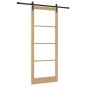 vidaXL Porta scorrevole con set di accessori "ORKDAL" Legno massello e vetro vidaXL Porta scorrevole con set di accessori "ORKDAL" Legno massello e vetro