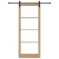 vidaXL Porta scorrevole con set di accessori "ORKDAL" Legno massello e vetro vidaXL Porta scorrevole con set di accessori "ORKDAL" Legno massello e vetro