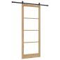 vidaXL Porta scorrevole con set di accessori "ORKDAL" Legno massello e vetro vidaXL Porta scorrevole con set di accessori "ORKDAL" Legno massello e vetro
