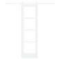 vidaXL Porta Scorrevole con Set di Hardware "ORKDAL" Legno Massello Bianco & Vetro vidaXL Porta Scorrevole con Set di Hardware "ORKDAL" Legno Massello Bianco & Vetro