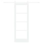 vidaXL Porta Scorrevole con Set di Hardware 'ORKDAL'Bianco Legno Massello & Vetro vidaXL Porta Scorrevole con Set di Hardware 'ORKDAL'Bianco Legno Massello & Vetro