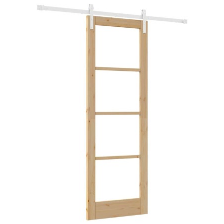 vidaXL Porta Scorrevole con Hardware 'ORKDAL'Legno Massello & Vetro