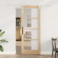 porta scorrevole vidaXL con set di ferramenta 'ORKDAL'legno massello e vetro porta scorrevole vidaXL con set di ferramenta 'ORKDAL'legno massello e vetro
