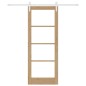 porta scorrevole vidaXL con set di ferramenta 'ORKDAL'legno massello e vetro porta scorrevole vidaXL con set di ferramenta 'ORKDAL'legno massello e vetro