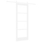 vidaXL Porta Scorrevole con Set di Hardware "ORKDAL" Legno Massiccio Bianco & Vetro vidaXL Porta Scorrevole con Set di Hardware "ORKDAL" Legno Massiccio Bianco & Vetro