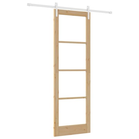 vidaXL Porta scorrevole con set hardware 'ORKDAL'legno massello e vetro