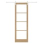 vidaXL Porta scorrevole con set hardware 'ORKDAL'legno massello e vetro vidaXL Porta scorrevole con set hardware 'ORKDAL'legno massello e vetro
