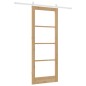 porta scorrevole vidaXL con set di ferramenta 'ORKDAL'legno massiccio e vetro