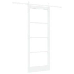porta scorrevole vidaXL con set di accessori 'ORKDAL'Bianco Legno Massello e Vetro
