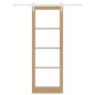 vidaXL Porta scorrevole con set hardware "ORKDAL" Legno massello e vetro vidaXL Porta scorrevole con set hardware "ORKDAL" Legno massello e vetro