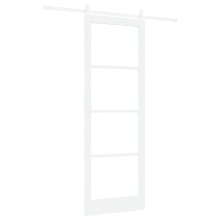 porta scorrevole vidaXL con set hardware 'ORKDAL'in legno massello bianco e vetro