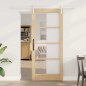 Porta Scorrevole vidaXL con Set Hardware 'ORKDAL'Legno Massello e Vetro