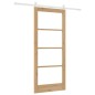 Porta Scorrevole vidaXL con Set Hardware 'ORKDAL'Legno Massello e Vetro
