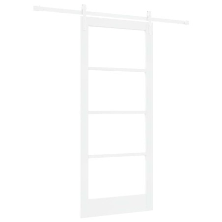 vidaXL Porta Scorrevole con Set di Accessori 'ORKDAL'Bianca in Legno Massello e Vetro