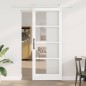 vidaXL Porta Scorrevole con Set di Hardware "ORKDAL" Bianco Legno Massello e Vetro vidaXL Porta Scorrevole con Set di Hardware "ORKDAL" Bianco Legno Massello e Vetro