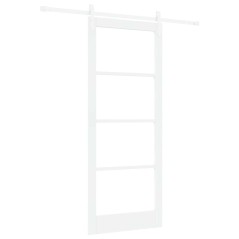vidaXL Porta Scorrevole con Set di Hardware "ORKDAL" Bianco Legno Massello e Vetro