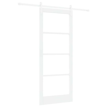 vidaXL Porta Scorrevole con Set di Hardware "ORKDAL" Bianco Legno Massello e Vetro