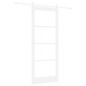 vidaXL Porta Scorrevole con Set di Hardware "ORKDAL" Bianco Legno Massello e Vetro vidaXL Porta Scorrevole con Set di Hardware "ORKDAL" Bianco Legno Massello e Vetro