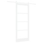 vidaXL Porta Scorrevole con Set di Hardware "ORKDAL" Bianco Legno Massello e Vetro vidaXL Porta Scorrevole con Set di Hardware "ORKDAL" Bianco Legno Massello e Vetro