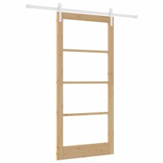 porta scorrevole vidaXL con accessori 'ORKDAL'Legno Massello e Vetro