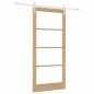 porta scorrevole vidaXL con accessori 'ORKDAL'Legno Massello e Vetro porta scorrevole vidaXL con accessori 'ORKDAL'Legno Massello e Vetro
