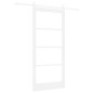 vidaXL Porta Scorrevole con Set Hardware 'ORKDAL'Legno Massello Bianco e Vetro vidaXL Porta Scorrevole con Set Hardware 'ORKDAL'Legno Massello Bianco e Vetro
