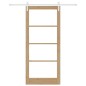 Porta Scorrevole vidaXL con Set di Ferramenta 'ORKDAL'Legno Massello e Vetro
