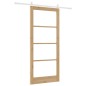 Porta Scorrevole vidaXL con Set di Ferramenta 'ORKDAL'Legno Massello e Vetro