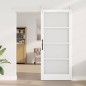 Porta Scorrevole vidaXL con Set Hardware "ORKDAL" Bianca in Legno Massello e Vetro Porta Scorrevole vidaXL con Set Hardware "ORKDAL" Bianca in Legno Massello e Vetro