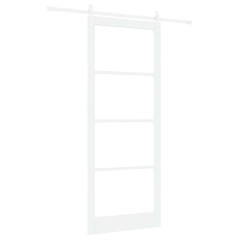 porta scorrevole vidaXL con set hardware 'ORKDAL'legno solido bianco e vetro