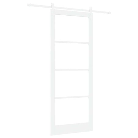 porta scorrevole vidaXL con set hardware 'ORKDAL'legno solido bianco e vetro