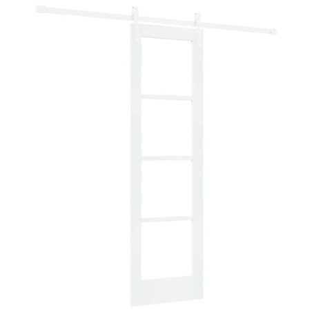 vidaXL Porta Scorrevole con Set di Accessori 'ORKDAL'Bianca in Legno Massello e Vetro