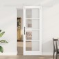vidaXL Porta Scorrevole con Set di Ferramenta 'ORKDAL'Bianco in Legno Massello & Vetro vidaXL Porta Scorrevole con Set di Ferramenta 'ORKDAL'Bianco in Legno Massello & Vetro
