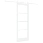 vidaXL Porta Scorrevole con Set di Ferramenta 'ORKDAL'Bianco in Legno Massello & Vetro vidaXL Porta Scorrevole con Set di Ferramenta 'ORKDAL'Bianco in Legno Massello & Vetro
