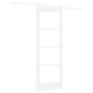 vidaXL Porta Scorrevole con Set di Ferramenta 'ORKDAL'Bianco in Legno Massello & Vetro vidaXL Porta Scorrevole con Set di Ferramenta 'ORKDAL'Bianco in Legno Massello & Vetro