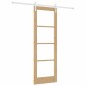 vidaXL Porta Scorrevole con Set di Hardware 'ORKDAL'Legno Massiccio e Vetro