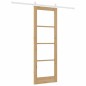 vidaXL Porta Scorrevole con Set di Hardware 'ORKDAL'Legno Massiccio e Vetro