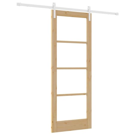 Porta scorrevole vidaXL con set hardware "ORKDAL" Legno massello & vetro