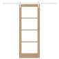 Porta scorrevole vidaXL con set hardware "ORKDAL" Legno massello & vetro