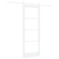 vidaXL Porta Scorrevole con Set Di Ferramenta "ORKDAL" Bianco in Legno Massiccio e Vetro vidaXL Porta Scorrevole con Set Di Ferramenta "ORKDAL" Bianco in Legno Massiccio e Vetro