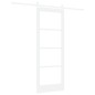 vidaXL Porta Scorrevole con Set Di Ferramenta "ORKDAL" Bianco in Legno Massiccio e Vetro vidaXL Porta Scorrevole con Set Di Ferramenta "ORKDAL" Bianco in Legno Massiccio e Vetro
