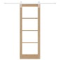 vidaXL Porta scorrevole con set hardware "ORKDAL" Legno massello e vetro vidaXL Porta scorrevole con set hardware "ORKDAL" Legno massello e vetro