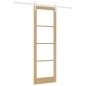 porta scorrevole vidaXL con set hardware 'ORKDAL'in legno massiccio e vetro