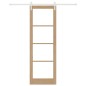 porta scorrevole vidaXL con set hardware 'ORKDAL'in legno massiccio e vetro