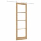 porta scorrevole vidaXL con set hardware 'ORKDAL'in legno massiccio e vetro