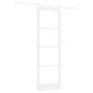 vidaXL Porta Scorrevole con Set di Ferramenta 'ORKDAL'Legno Bianco Solido e Vetro